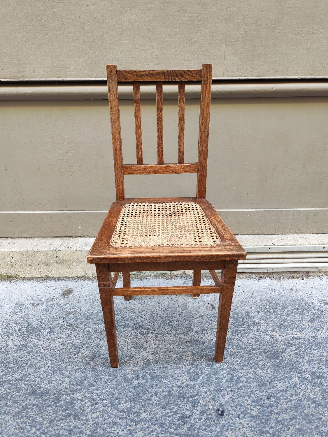 Wooden and cane chair