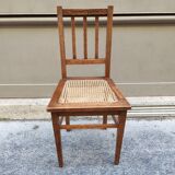 Wooden and cane chair