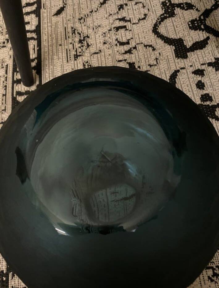Vase style Lalique tons bleus