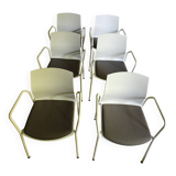6 Akaba Kabi ergonomic chairs designed by Jorge Pensi (stackable)