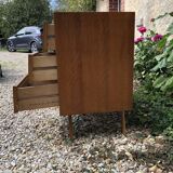 Sideboard wood and vintage rattan