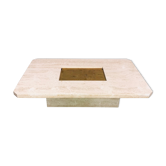 Vintage travertine coffee table by Georges Mathias