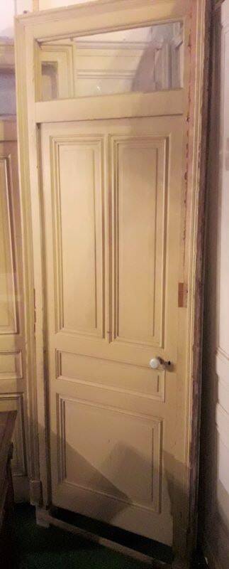 Haussmannian door 83x219 with old glazed transom frame 100x310 interior