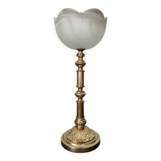 Neoclassical Corole Lamp - Bronze, Glass paste - 1950s/60s