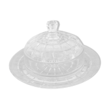 Round glass table butter maker