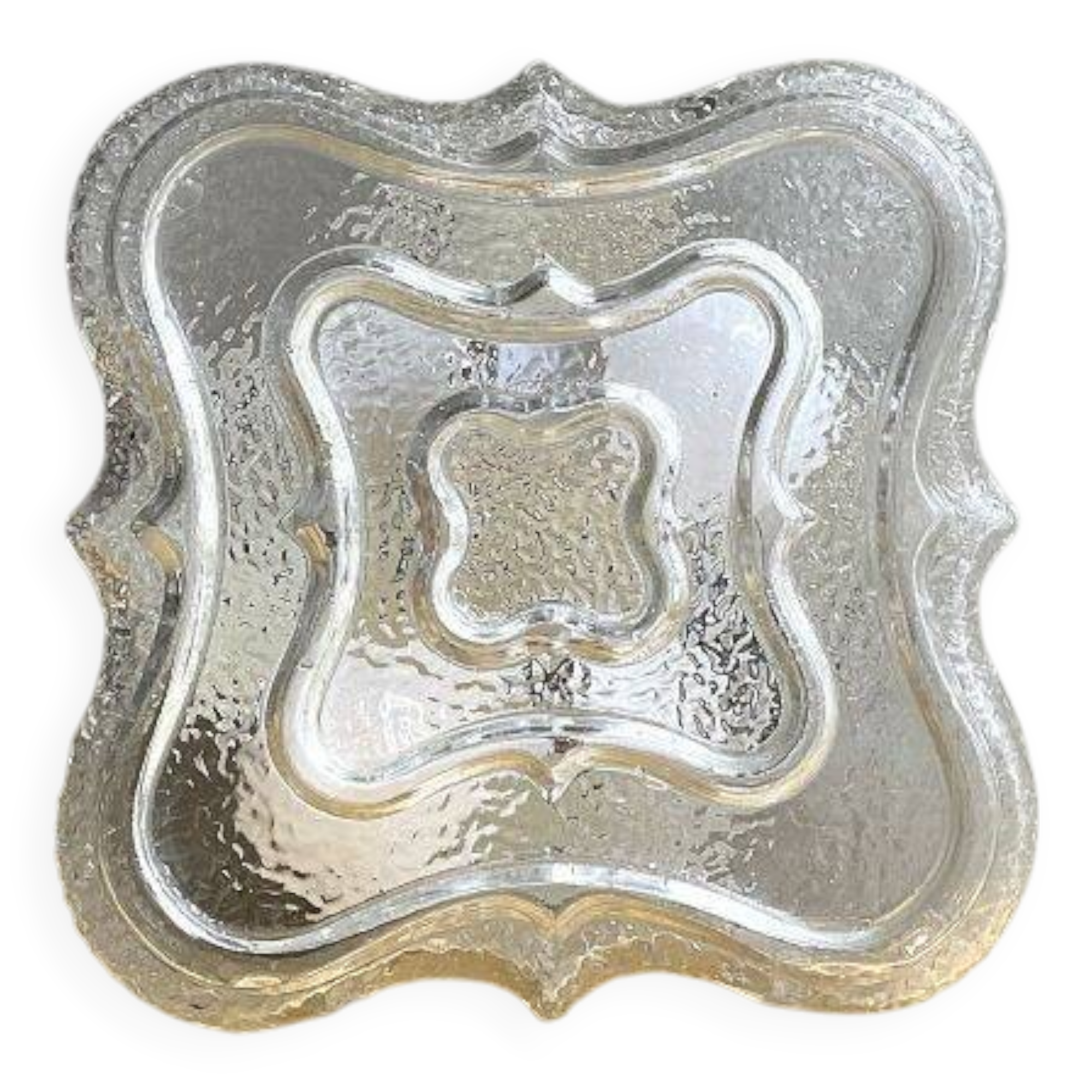 Square glass flush mounted ceiling or wall lamp