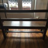 Old solid wood back bench