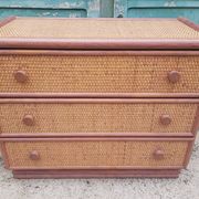 Chest of drawers Maugrion Rattan prestige 1980s