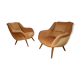 Paire de fauteuils sculpturaux vintage années 60 restaurés