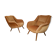 Paire de fauteuils sculpturaux vintage années 60 restaurés