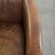 Fauteuil design aviateur en cuir de vache couleur cognac robuste