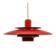 Red vintage Jeka Metaltryk  lamp  -  Danish Modern Design