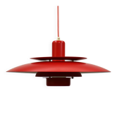 Red vintage Jeka Metaltryk  lamp  -  Danish Modern Design