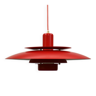 Red vintage Jeka Metaltryk lamp - Danish Modern Design