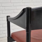 1970s, set of 4 Finnish armchairs by Lepokalusto, original condition, birch wood, leather.