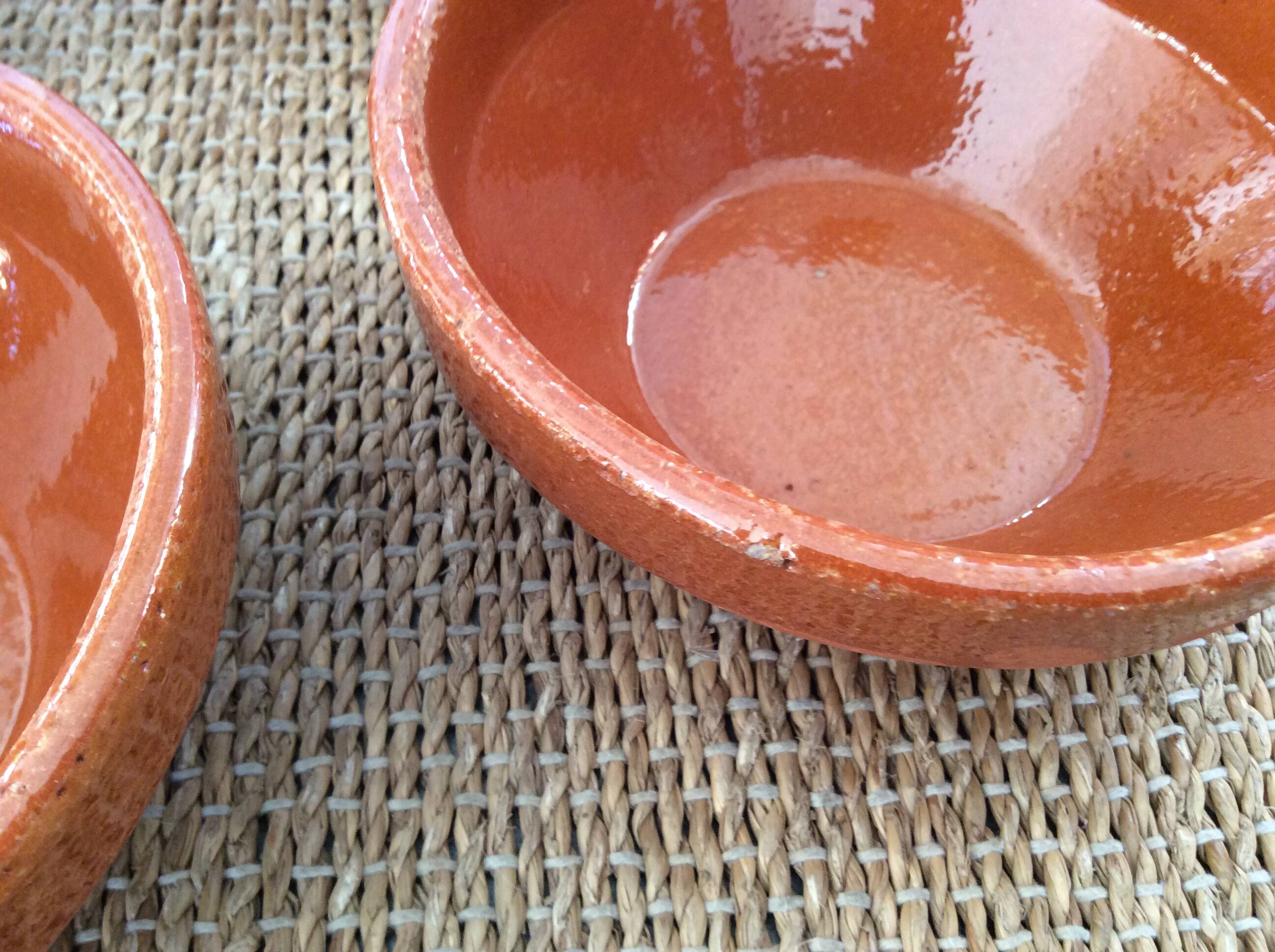 4 glazed terracotta bowls
