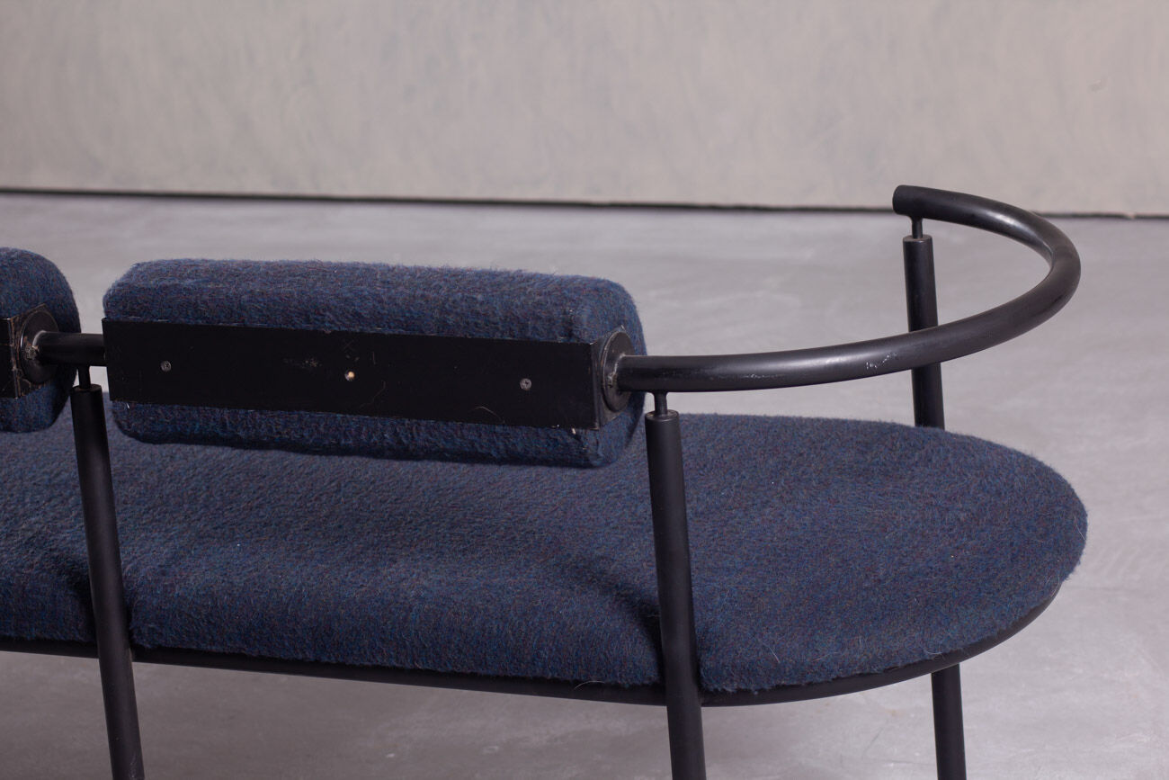 Postmodern steel and fabric bench, Italy, 1990s