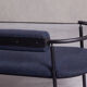 Postmodern steel and fabric bench, Italy, 1990s