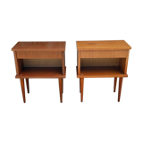 Pair of bedside tables feet spindles 70s
