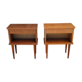 Pair of bedside tables feet spindles 70s