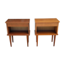 Pair of bedside tables feet spindles 70s