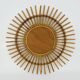 Vintage Rattan Sun Mirror Diameter 69 cm - 27.16". 80s 90s