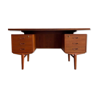 Vintage Danish freestanding desk teak flap door