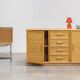 French vintage rattan sideboard 1970