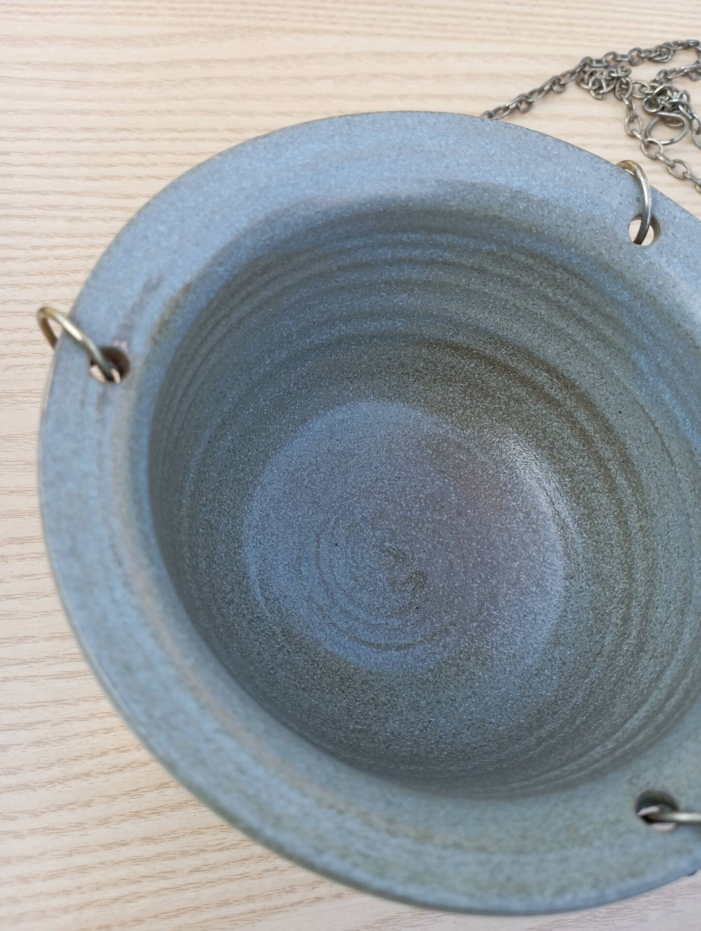 Vintage hanging cache pot - Signed studio ceramic by Griet Malfait