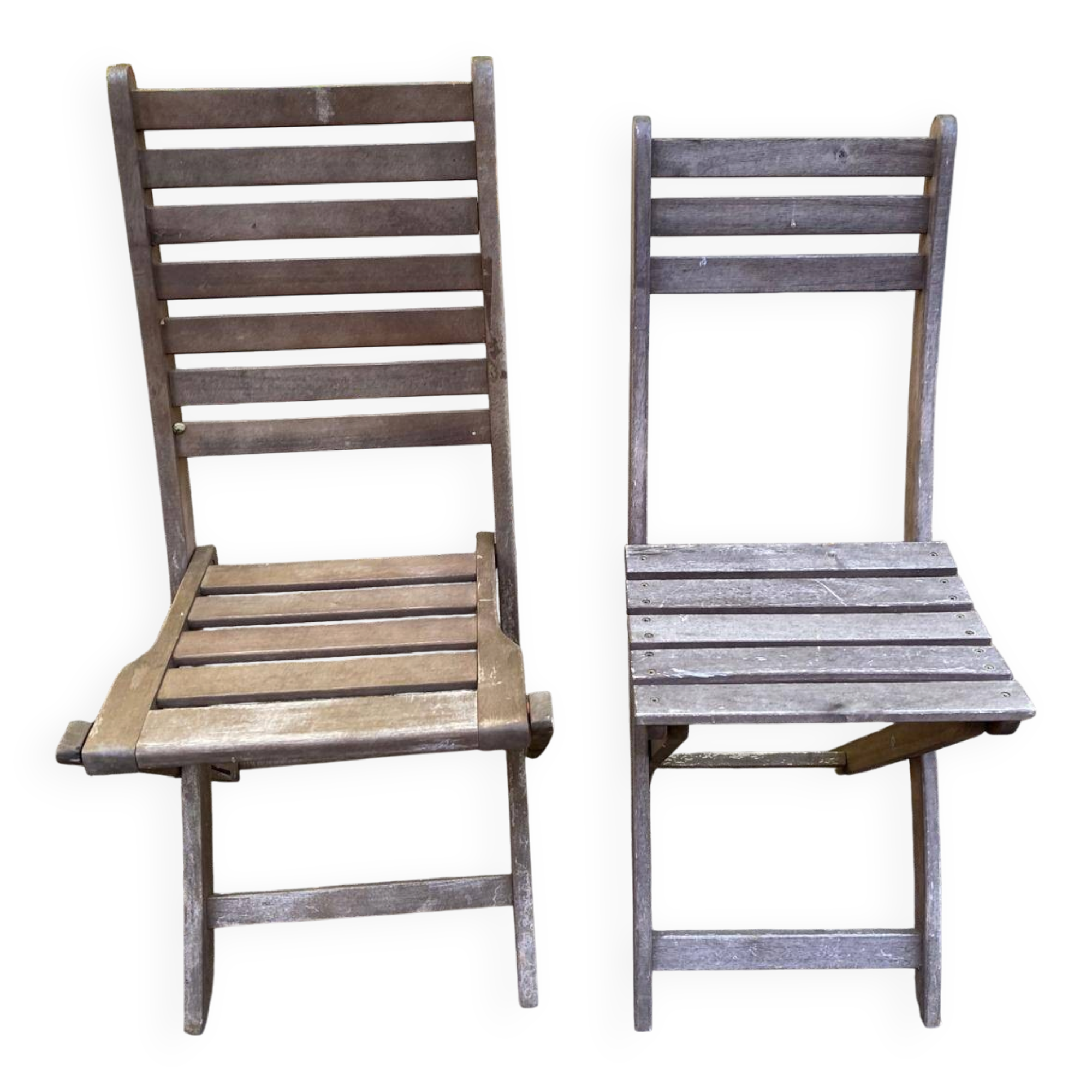 Set of 2 Folding Garden/Balcony Chairs in Wood