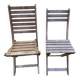 Set of 2 Folding Garden/Balcony Chairs in Wood
