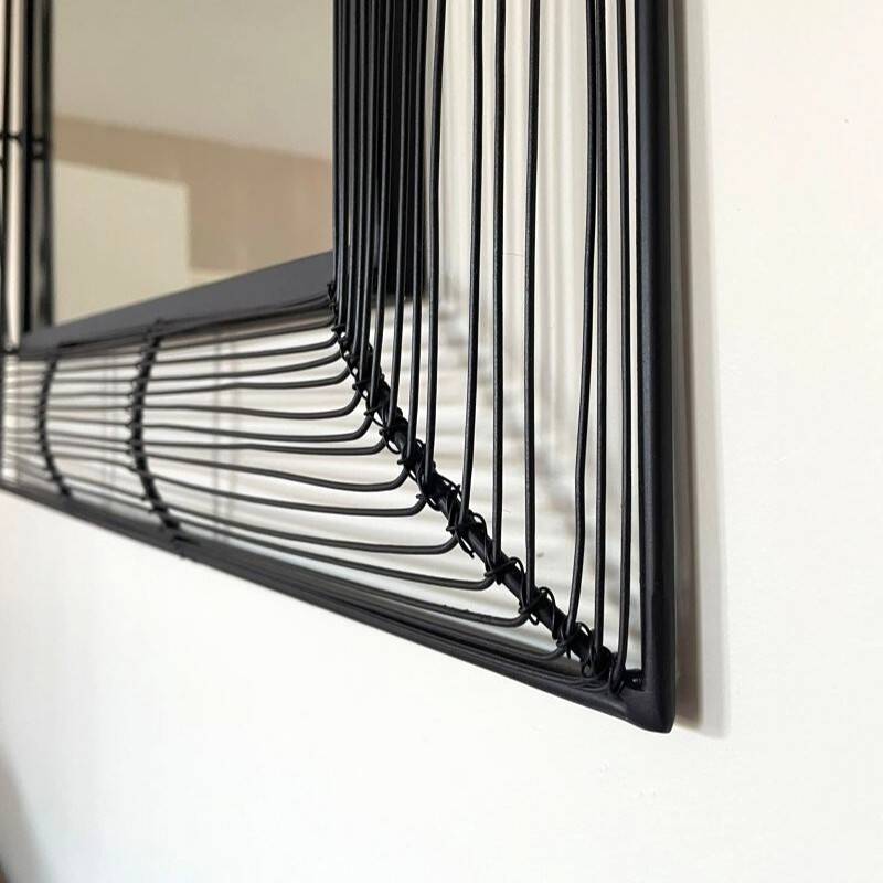 Square metal mocha frame mirror
