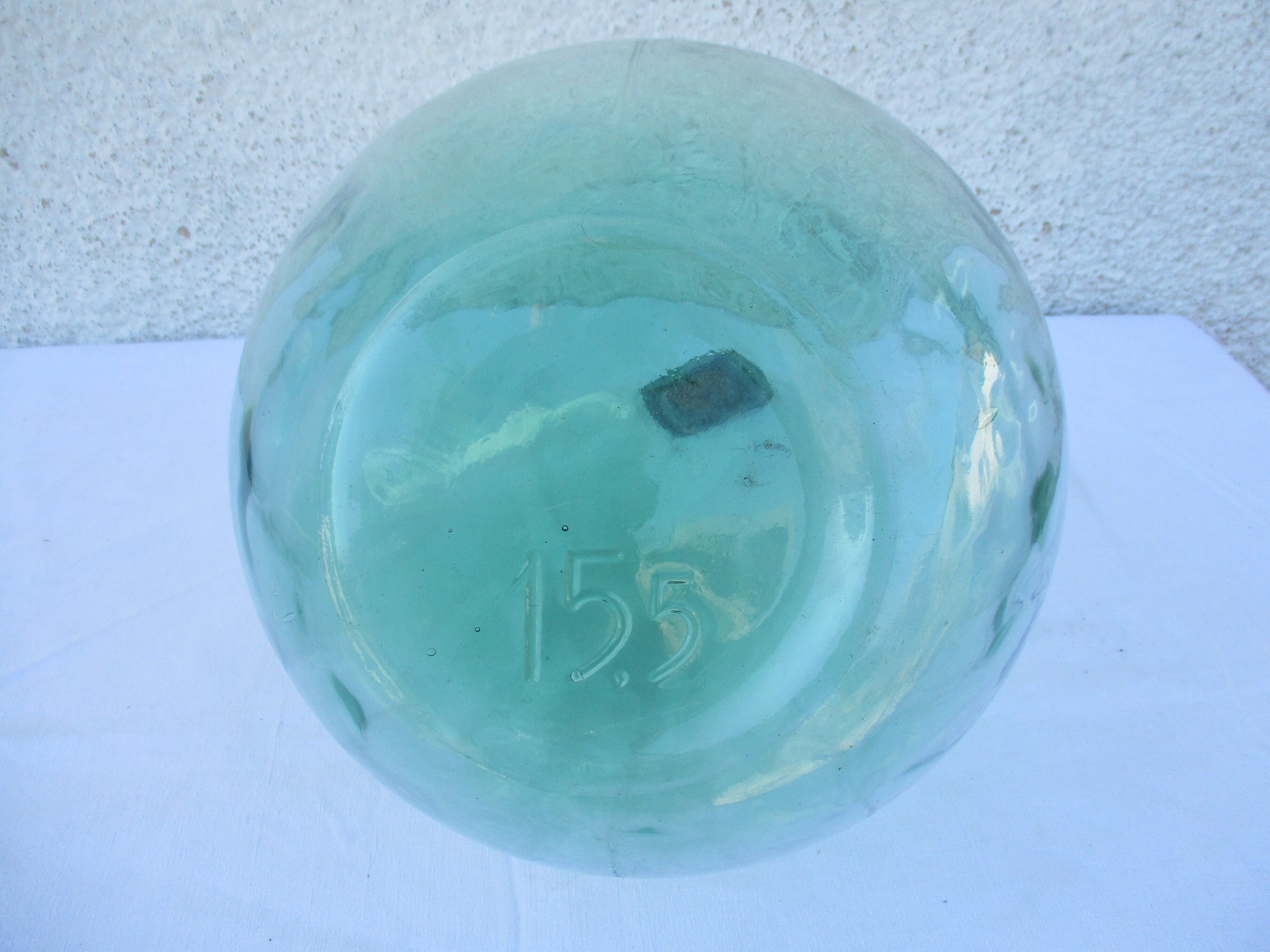 Dame jeanne bottled glass bubbled 15.5 litres