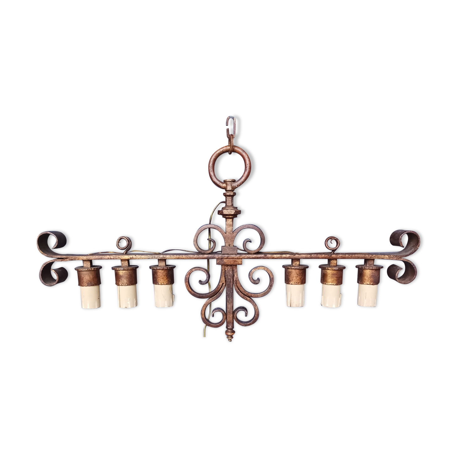 Wrought iron chandelier circa 1900