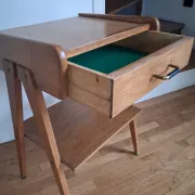 60s compass leg bedside table in light chain.