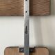 Large modernist wall coat rack in wood and metal, 1970s design.