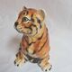 Vintage animal sculpture in Italian ceramic depicting a tiger cub.