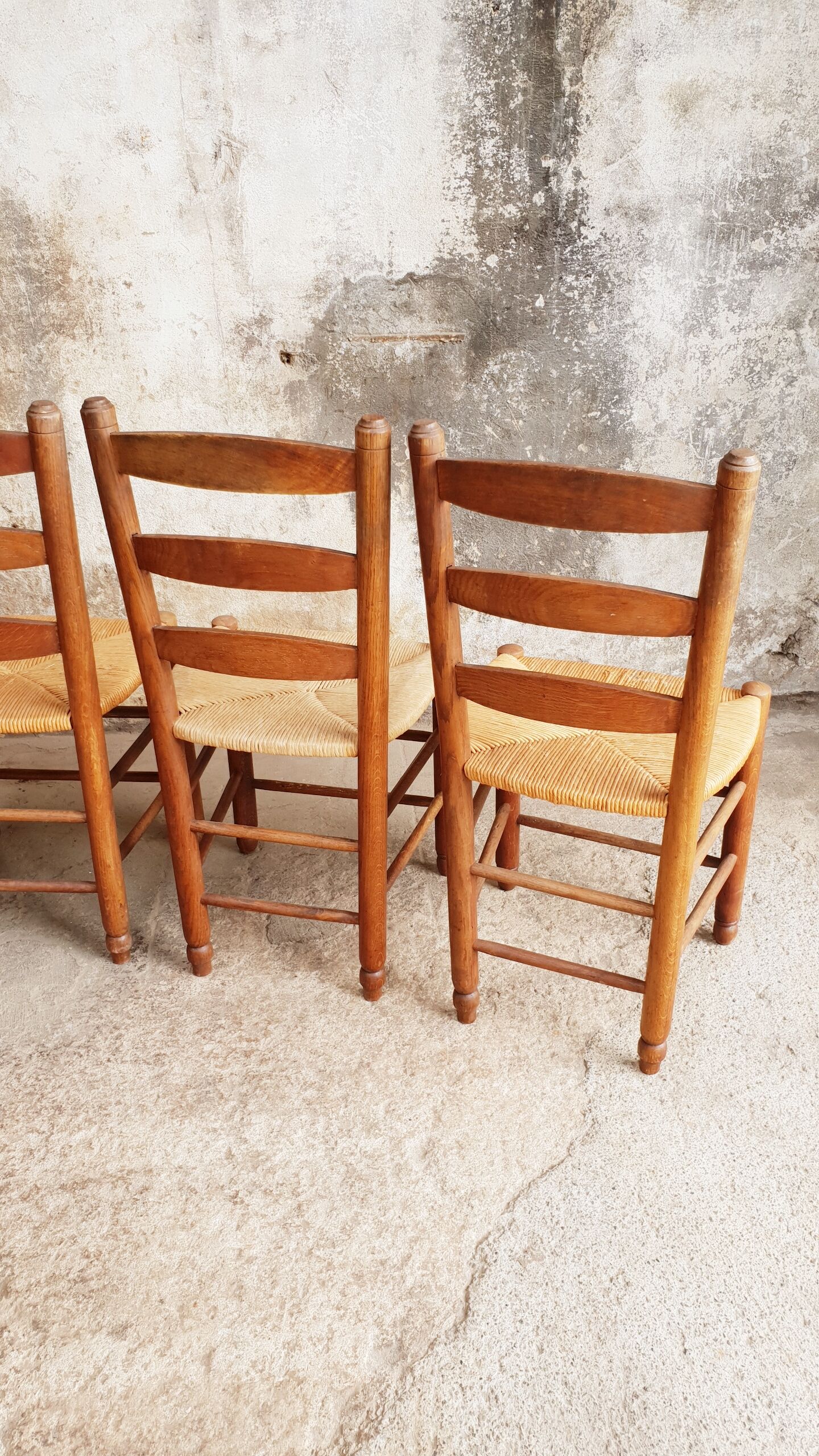 Antique chairs brutalist style