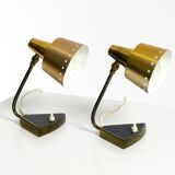 Two beautiful rare Mid Century Modern brass table lamps