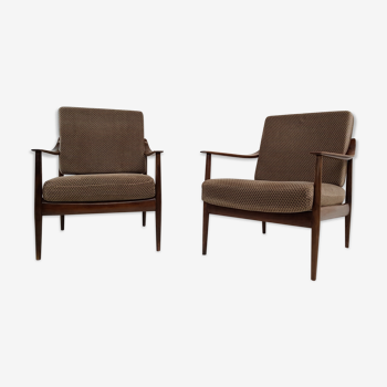 Pair of chairs teak Knoll Antimott, 1960