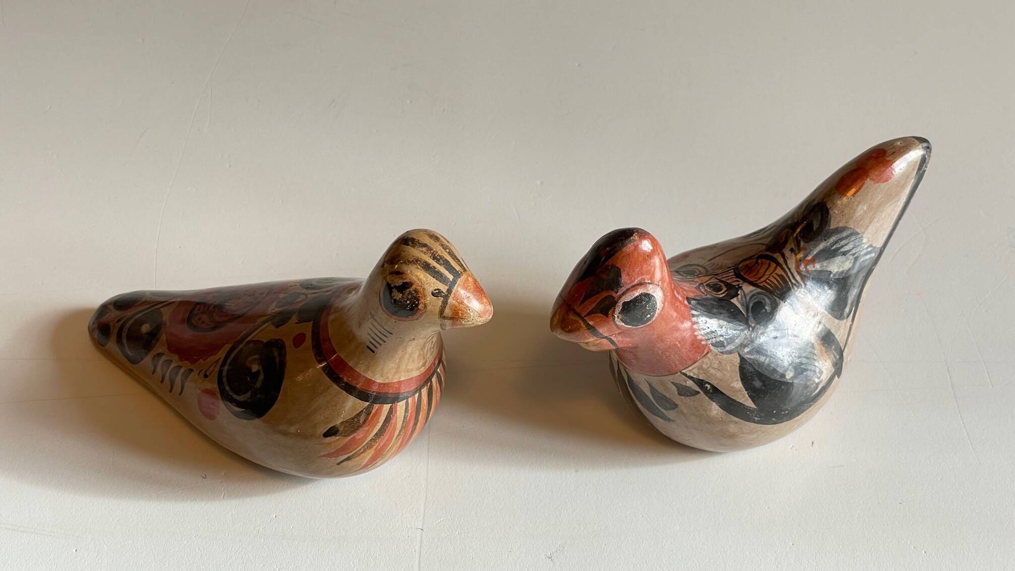 Couple OISEAUX Céramique MEXIQUE Vintage