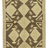 1960s handmade vintage oriental beige rug 125 cm x 225 cm