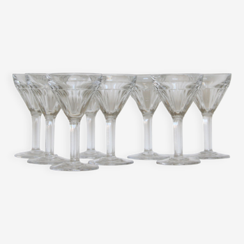 Lot de 8 verres à vin bistrot ancien art de la table vintage