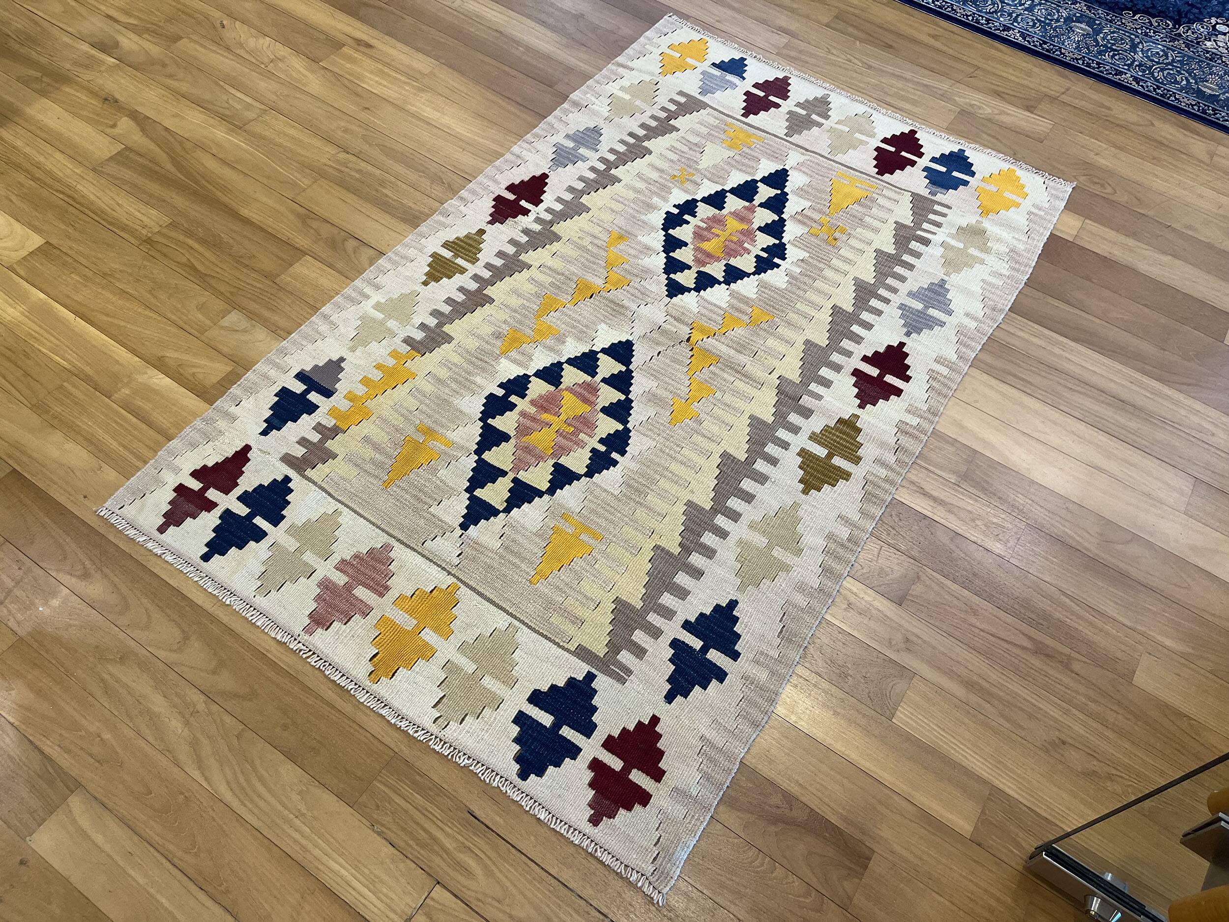 Tapis Kilim Vintage Pastel Fait Main