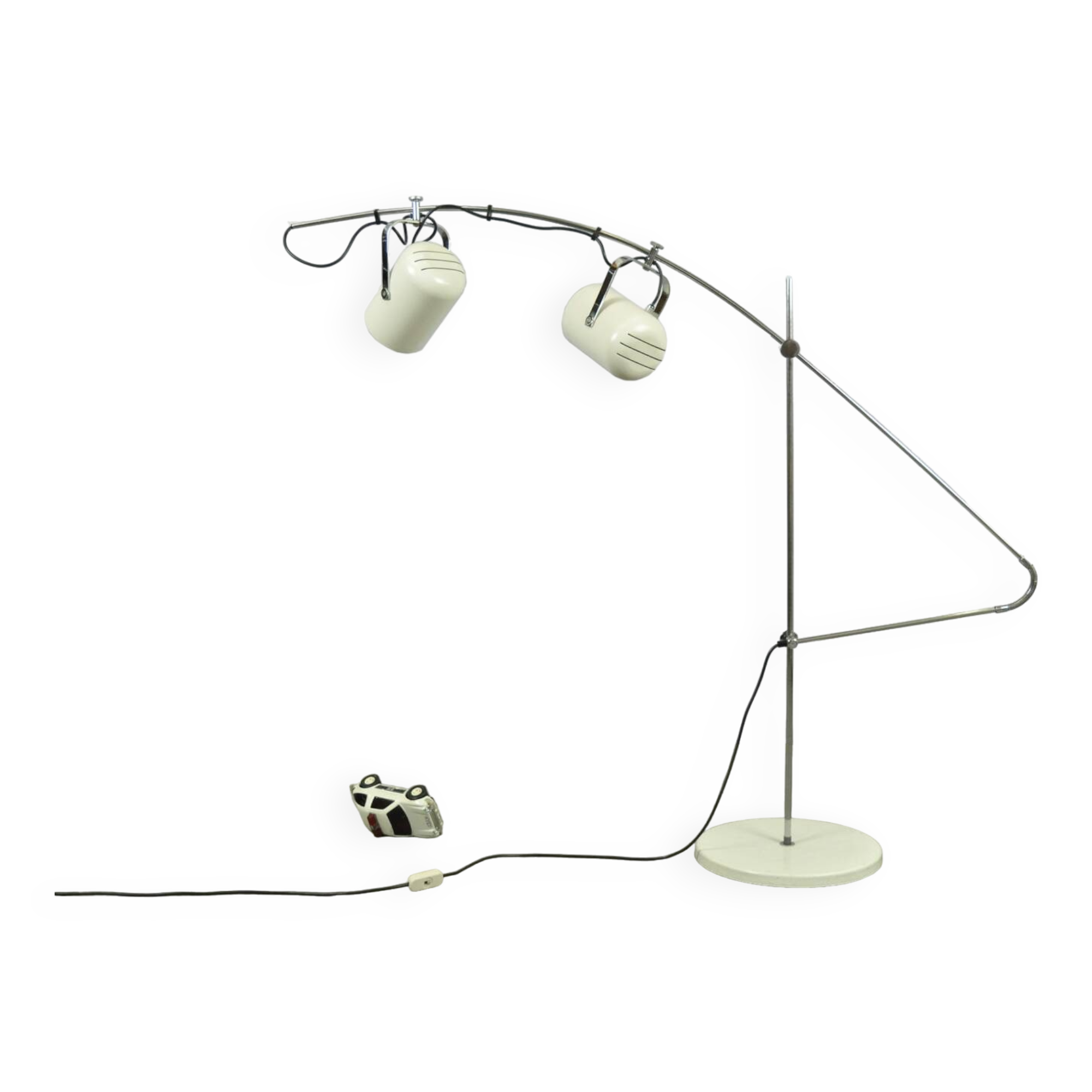 Vintage white Sorrento floorlamp by Copini & Posthuma for Gepo, Netherlands 1970s