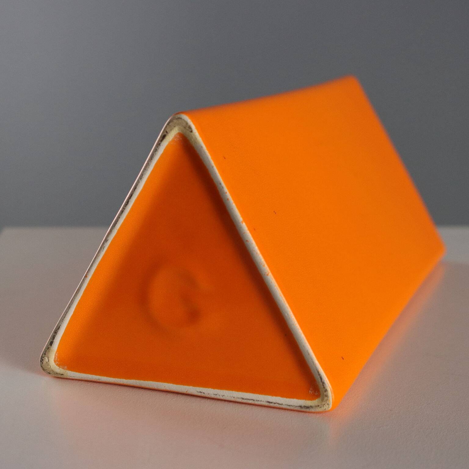 Vase en céramique orange par Gabbianelli - Italie années 1970