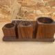 Old Smoking Kit Storage In Wood & Aluminum Vintage #B089