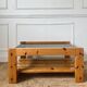 Pine and smoked glass coffee table, 70s-80s