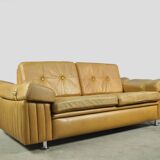 Danish vintage leather 2-seater sofa by svend skipper, 1970s
