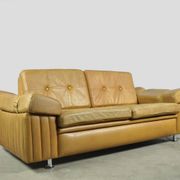 Danish vintage leather 2-seater sofa by svend skipper, 1970s